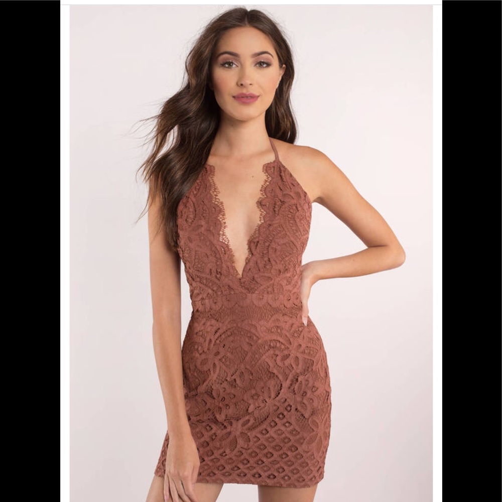 Tobi- Dreamer Marsala Lace Bodycon Dress